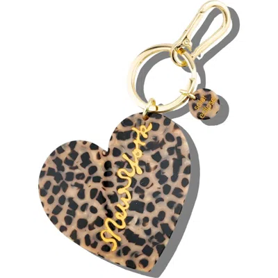 Solar Eclipse New York Heart Key Chain In Brown