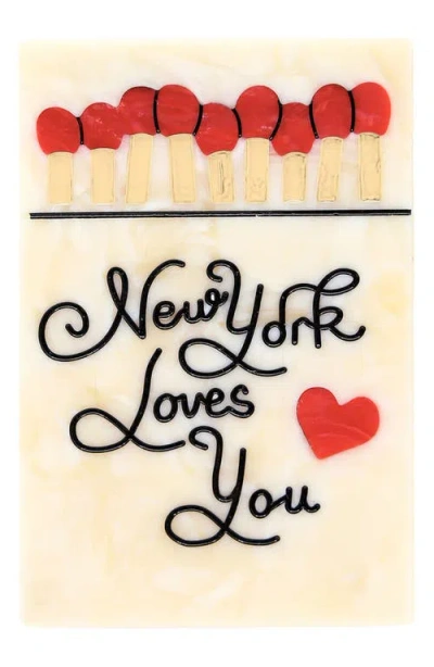 Solar Eclipse New York Loves You Hand-painted Tray In Brown