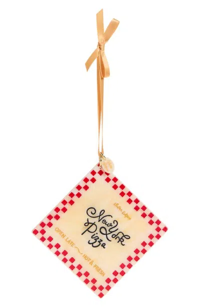 Solar Eclipse New York Pizza Box Ornament In Cream