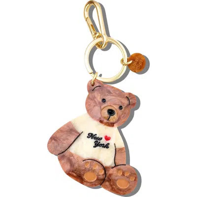Solar Eclipse New York Teddy Bear Key Chain In Gold