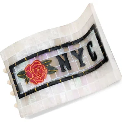 Solar Eclipse Nyc Subway Claw Clip In White