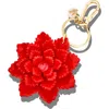 Solar Eclipse Origami Peony Key Chain In Red