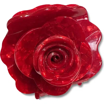 Solar Eclipse Origami Rose Claw Clip In Red