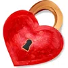 Solar Eclipse Padlock Heart Claw Clip In Red