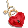 Solar Eclipse Padlock Heart Key Chain In Red