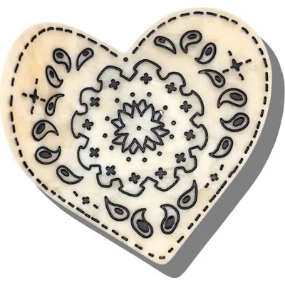 Solar Eclipse Paisley Heart Claw Hair Clip In Metallic