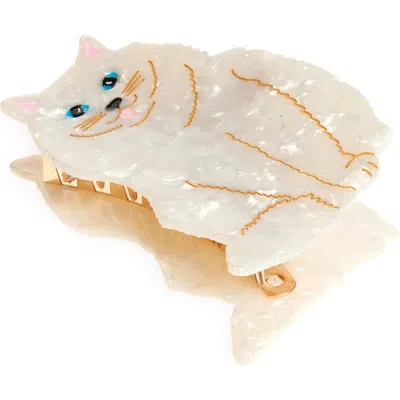 Solar Eclipse Persian Cat Claw Clip In White