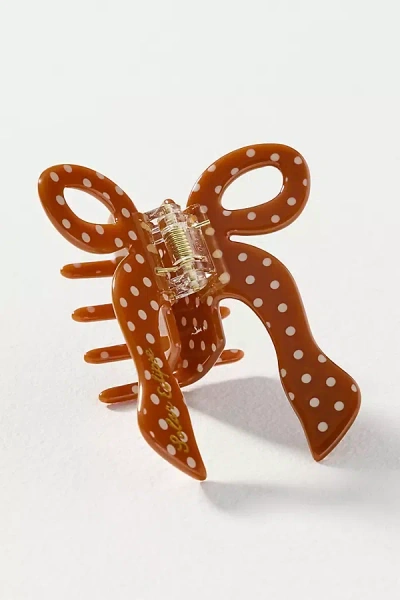 Solar Eclipse Polka Dot Bow Hair Claw Clip In Brown