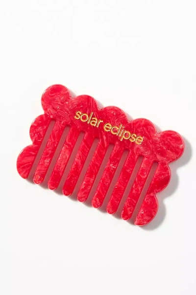 Solar Eclipse Scalloped Purse Comb In Red