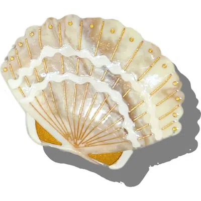 Solar Eclipse Seashell Hair Claw Clip In Neutral