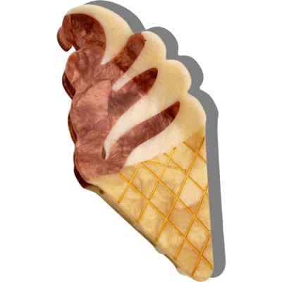 Solar Eclipse Soft Serve Ice Cream Hair Claw Clip In Brown