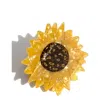 Solar Eclipse Sunflower Claw Clip In Gold