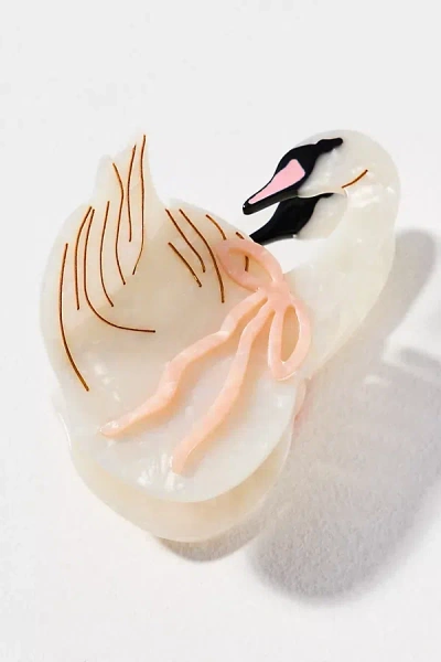 Solar Eclipse Swan Hair Claw Clip In White