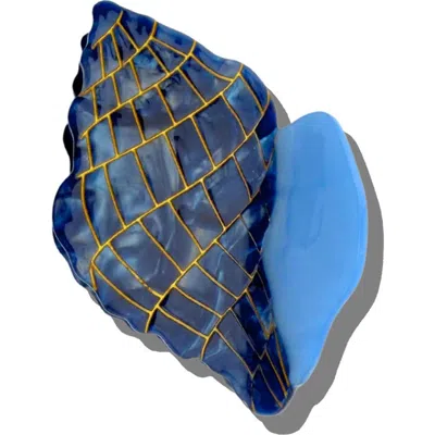 Solar Eclipse Tulip Conch Shell Hair Claw Clip In Blue