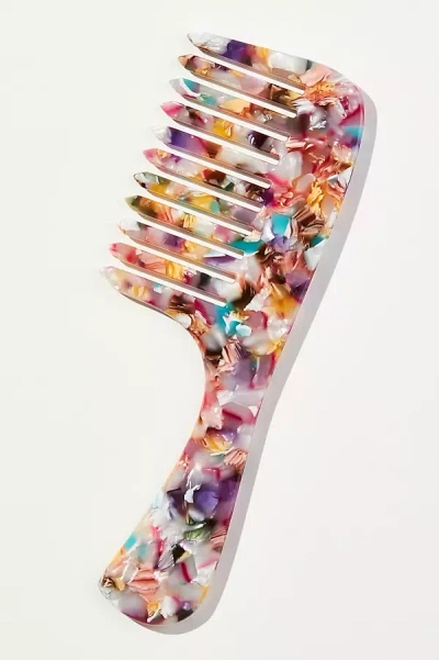 Solar Eclipse Wide Tooth Acetate Hair Comb In Multicolor