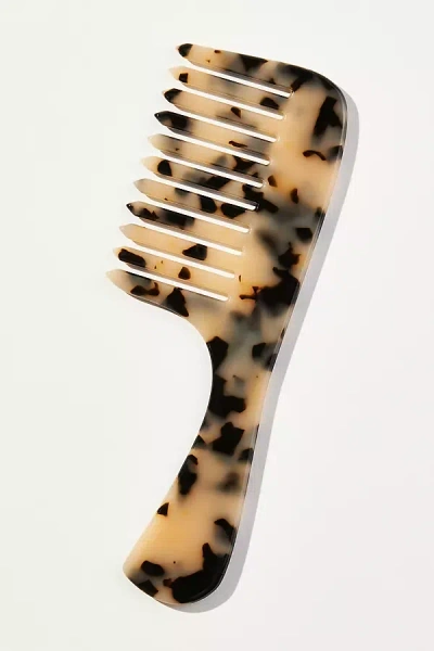 Solar Eclipse Wide Tooth Acetate Hair Comb In Yellow