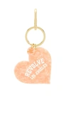 Solar Eclipse X Revolve Hand-painted Los Angeles Collegiate Heart Bag Charm + Keychain In Orange