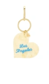 Solar Eclipse X Revolve Hand-painted Los Angeles Heart Bag Charm + Keychain In Gold