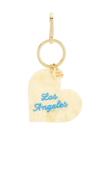 Solar Eclipse X Revolve Hand-painted Los Angeles Heart Bag Charm + Keychain In N,a