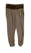 Sold Design Lab Women's Leather Waist Jogger Pants In Brown In Brown