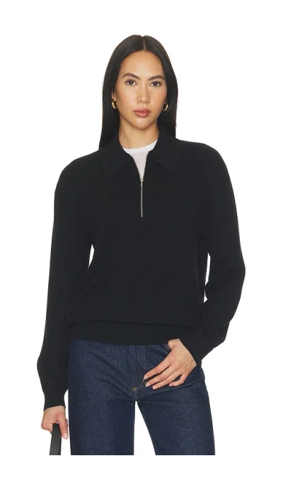 Sold Out Nyc Der Cashmere-zip-polo In Black