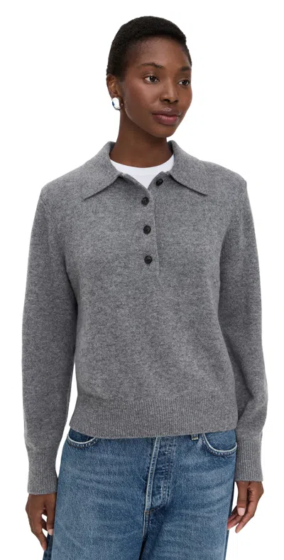 Sold Out Nyc The Cashmere Polo In Heather Grey Heather Grey In Gray