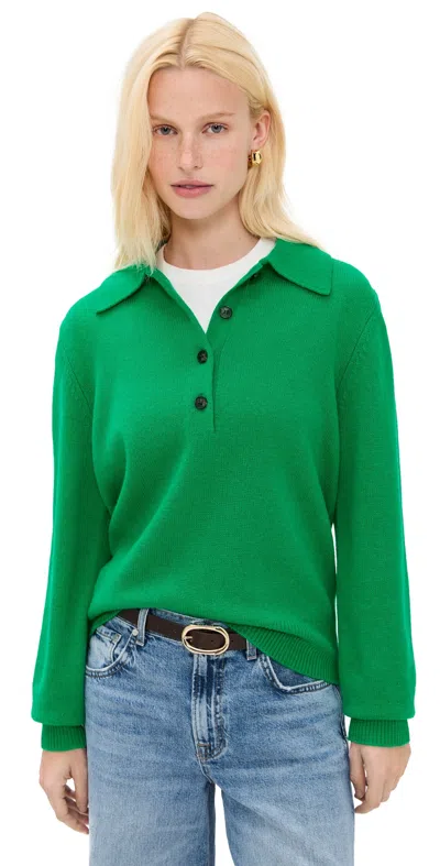 Sold Out Nyc The Cashmere Polo Sweater Jade In Green
