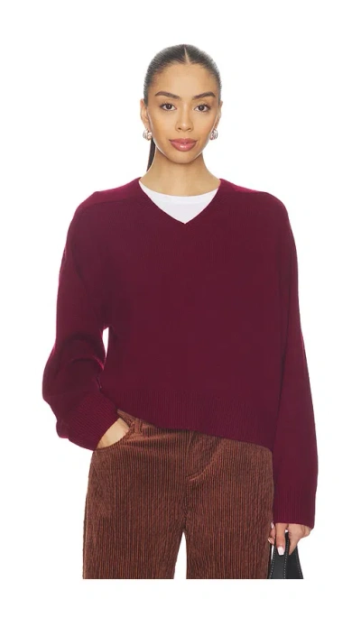 Sold Out Nyc The Cashmere V-neck In Burgundy