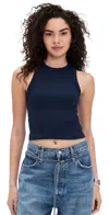 Sold Out Nyc The Cropped Not So Basic Tank Navy In Navy