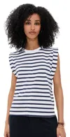 Sold Out Nyc The Gimme That Shoulder Tee Navy Stripe In Navy Stripe