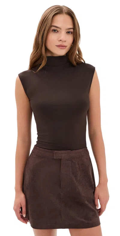 Sold Out Nyc The Mock Neck Top Chocolate In Brown