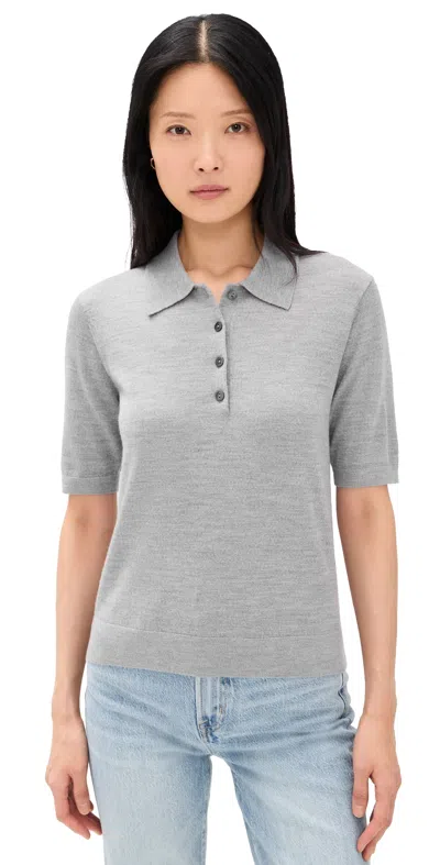Sold Out Nyc The Refined Wool Knit Polo Heather Grey In Gray