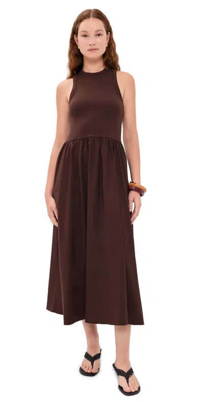 Sold Out Nyc The Rsvp Midi Dress Chocolate In Brown