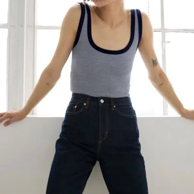Sold Out Nyc The Scoop It Up Tank Top In Micro Stripe Navy In Blue