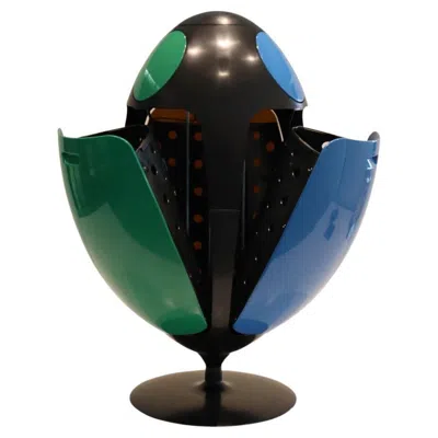 Pre-owned Soldi Design Ovetto Abs Collection Black Amico Recycling And Waste Bin By