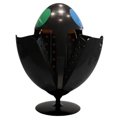 Pre-owned Soldi Design Ovetto Abs Collection Black Customized Recycling And Waste Bin By
