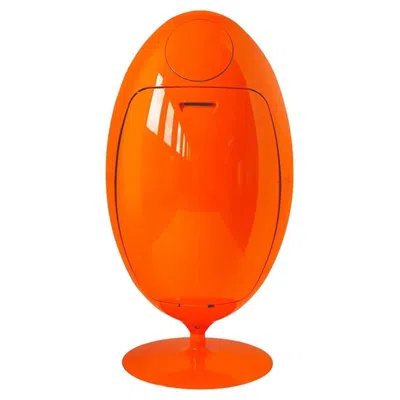 Pre-owned Soldi Design Ovetto Gala Collection Shiny Orange Recycling And Waste Bin By