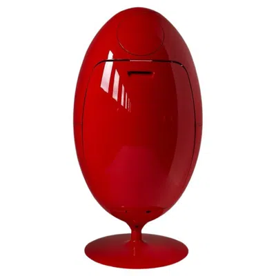 Pre-owned Soldi Design Ovetto Gala Collection Shiny Red Recycling And Waste Bin By