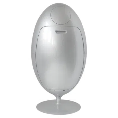 Pre-owned Soldi Design Ovetto Gala Collection Shiny Silver Recycling And Waste Bin By
