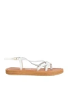 Soldini Woman Thong Sandal White Size 10 Leather In White