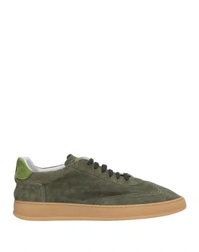Soldini80 Man Sneakers Military Green Size 8 Leather