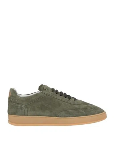 Soldini80 Man Sneakers Military Green Size 8 Leather In Multi