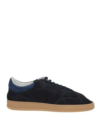 Soldini80 Man Sneakers Navy Size 12 Leather In Black