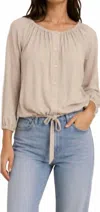 Sole Blake Tie Bottom Button Down In Natural In Neutral