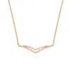 Sole Du Soleil Daffodil Collection Women's 18k Rg Plated Double Curved Bar Fashion Necklace In Rose Gold-tone