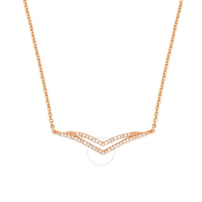 Sole Du Soleil Daffodil Collection Women's 18k Rg Plated Double Curved Bar Fashion Necklace In Rose Gold-tone