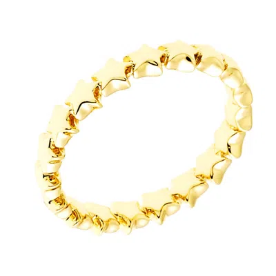 Sole Du Soleil Daffodil Collection Women's 18k Yg Plated Stackable Star Fashion Ring Size 7 In Gold