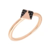 SOLE DU SOLEIL SOLE DU SOLEIL LUPINE COLLECTION WOMEN'S 18K RG PLATED BLACK STACKABLE PYRAMID FASHION RING SIZE 8