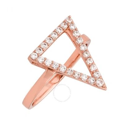 Sole Du Soleil Lupine Collection Women's 18k Rg Plated Triangle Fashion Ring Size 5 In Rose Gold-tone