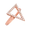 SOLE DU SOLEIL SOLE DU SOLEIL LUPINE COLLECTION WOMEN'S 18K RG PLATED TRIANGLE FASHION RING SIZE 9